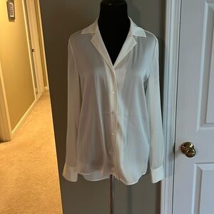 Washable Stretch Silk Notch Collar Blouse
